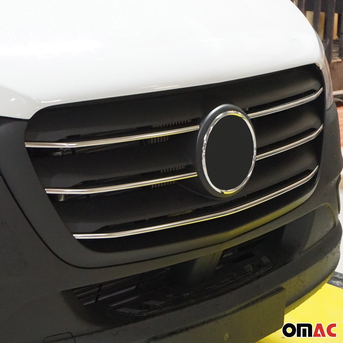Mercedes Sprinter W907 Front Grill - Omac - S.Steel 5 Pcs - Brushed Silver - 2018